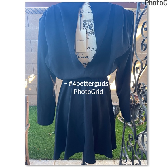 NEW Nocturne Elbise Siyah Drape Front High Neck Mini Dress EU 38 Medium 6 / 8 - Picture 15 of 16